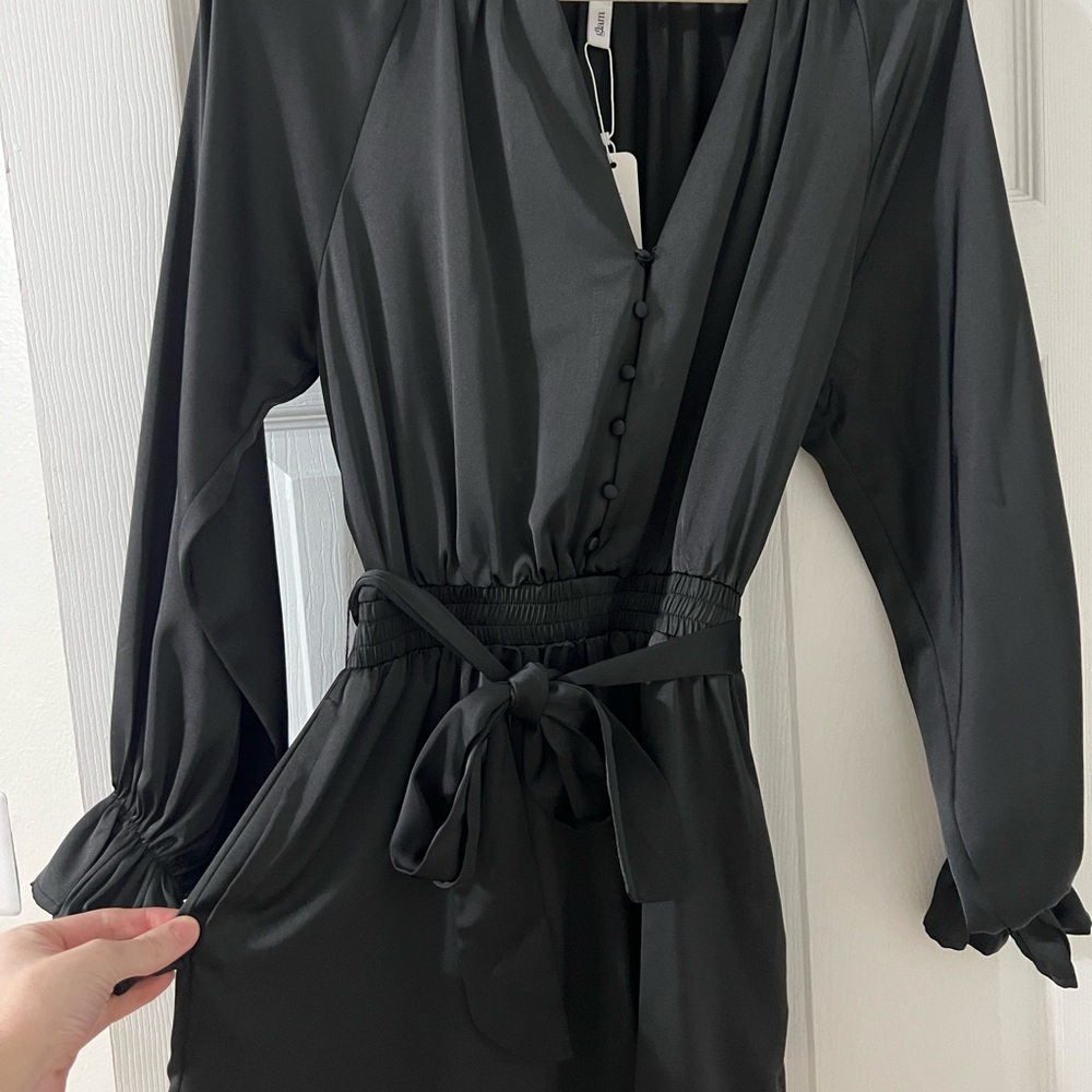 Elegant Black Button-Down Dress